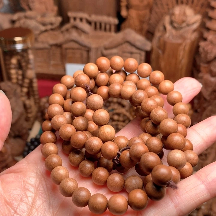 檀香木手串/手链老山檀0.8多圈顺纹微瑕