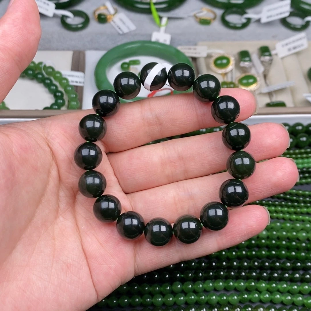 未镶嵌手串和田玉（碧玉）2*子