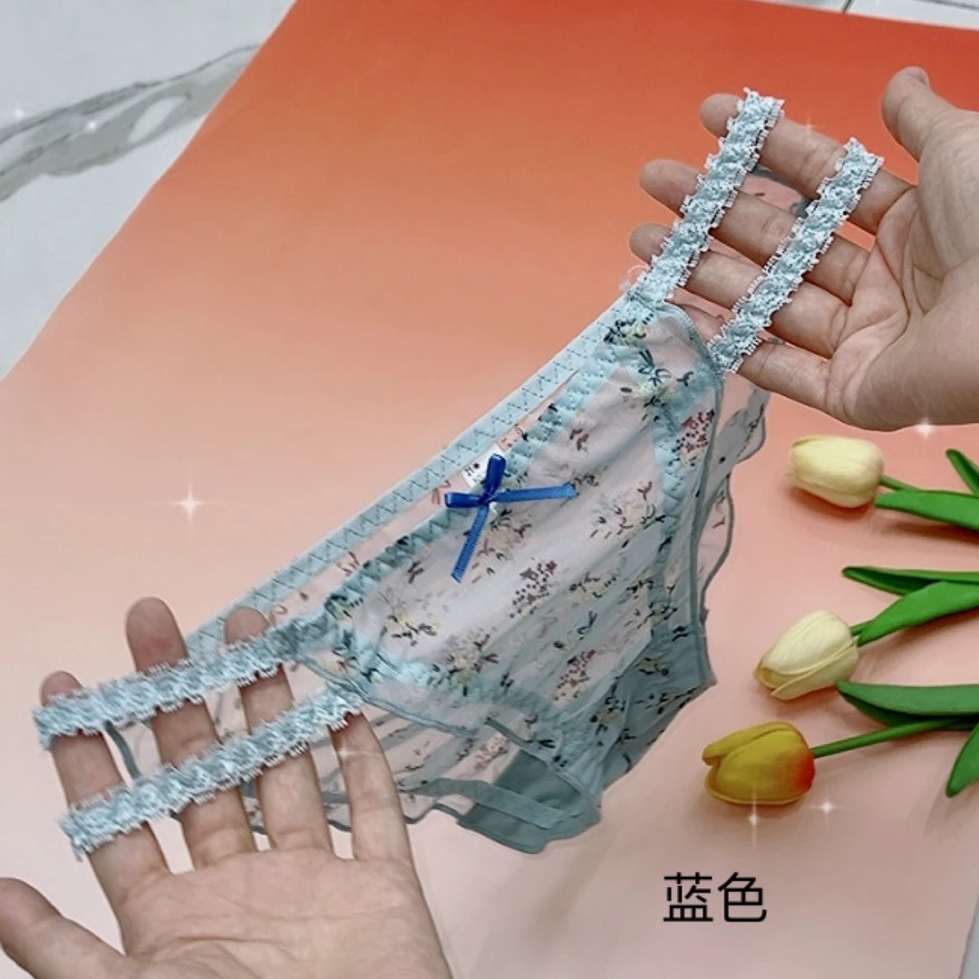 田园清新仙女版网纱低腰蕾丝女士家居小裤