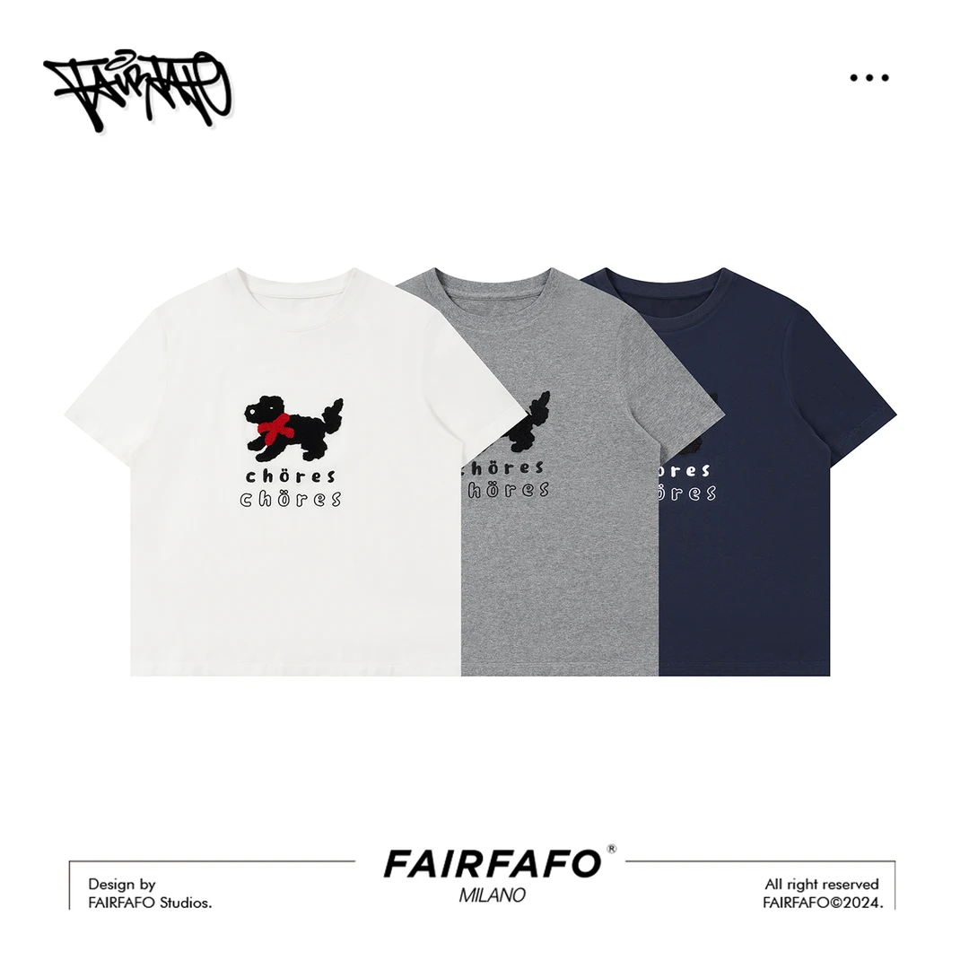 FAIRFAFO林肉肉【小狗字母印花短袖T恤】TXDL4C296