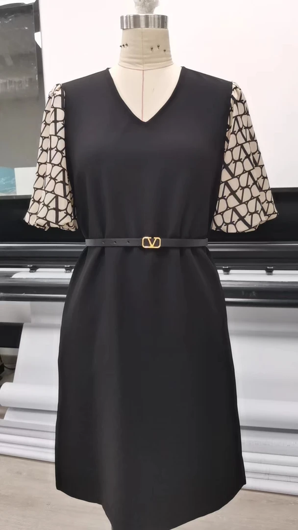 夏季新款撞色显瘦气质日常时尚女装连衣裙3527