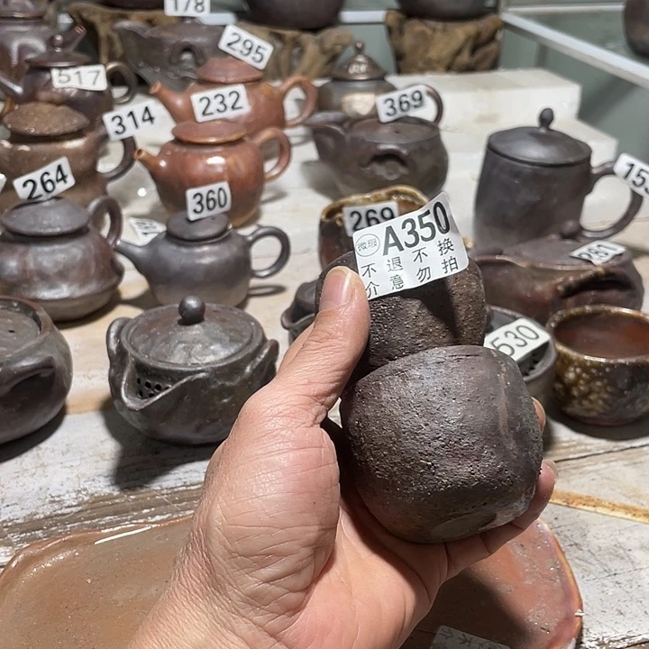 纯手工捏制柴烧茶具