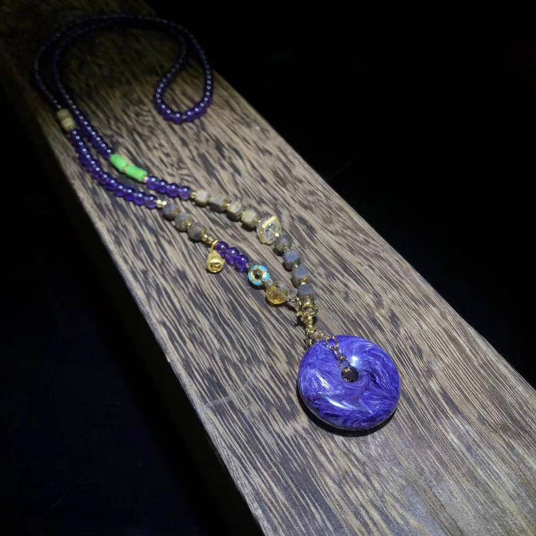 紫龙晶平安扣颈饰项链