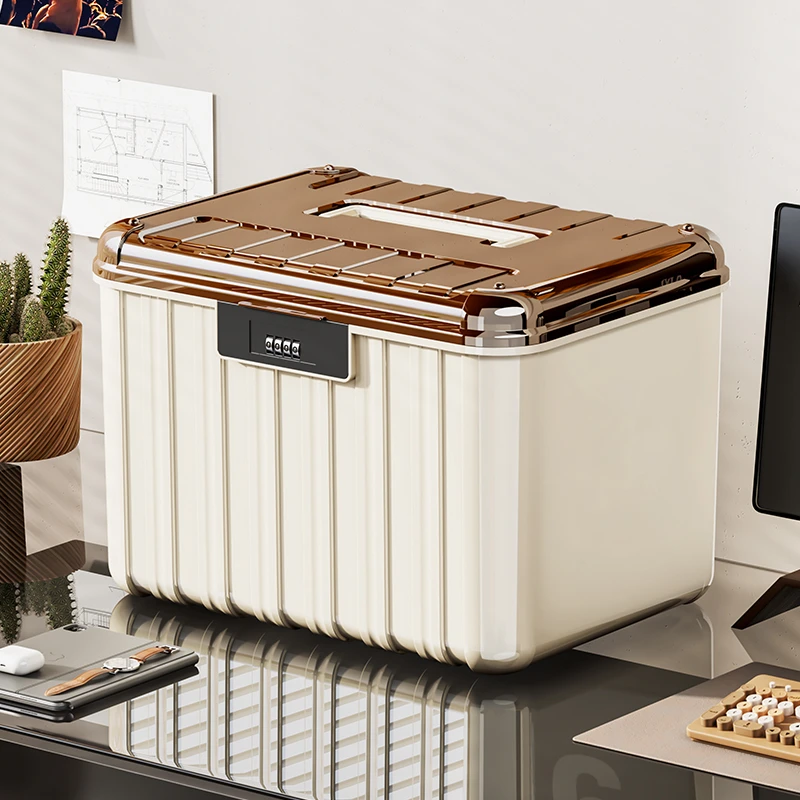 带锁家用密码箱收纳箱隐私文件证件整理储物箱手提药箱药物收纳盒