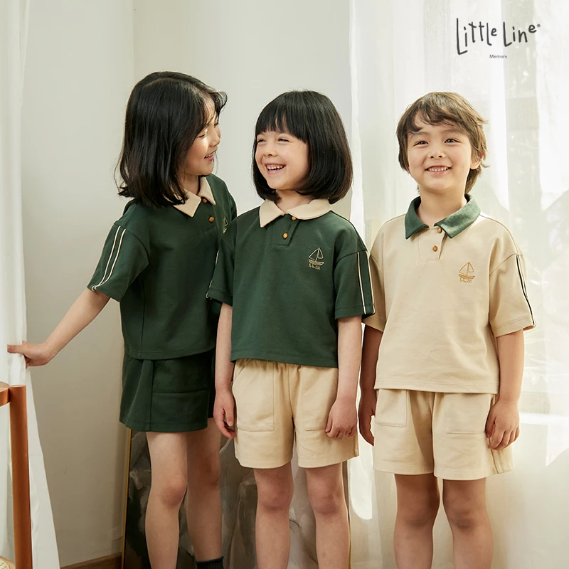 「季节精选」英伦学院 小帆船经典撞色POLO领套装 幼儿园穿搭