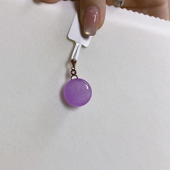 紫锂辉高冰收藏级女王牌吊坠银S925镶嵌锂辉石