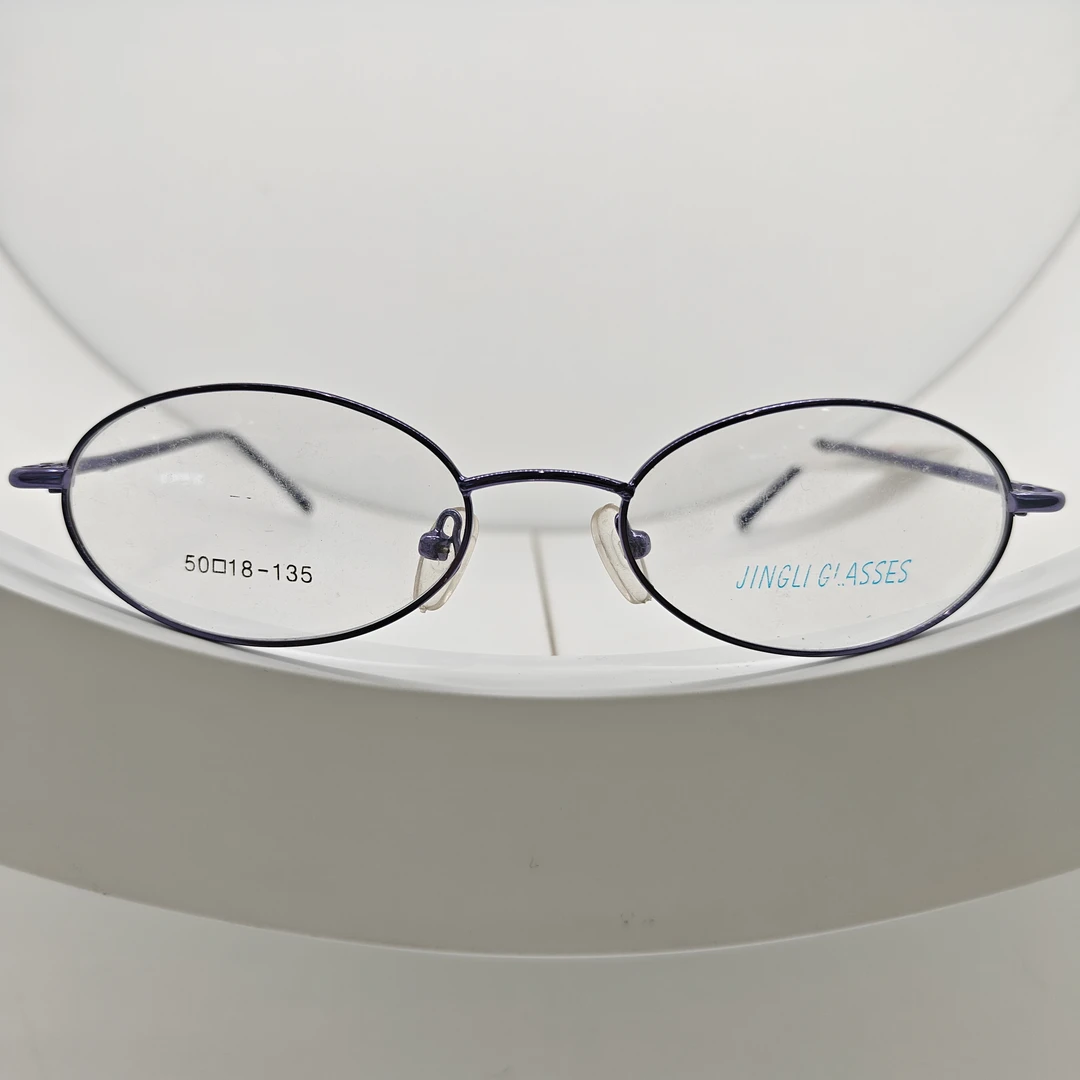 超轻度数椭圆形小框半框无框眼镜架男女通用款式