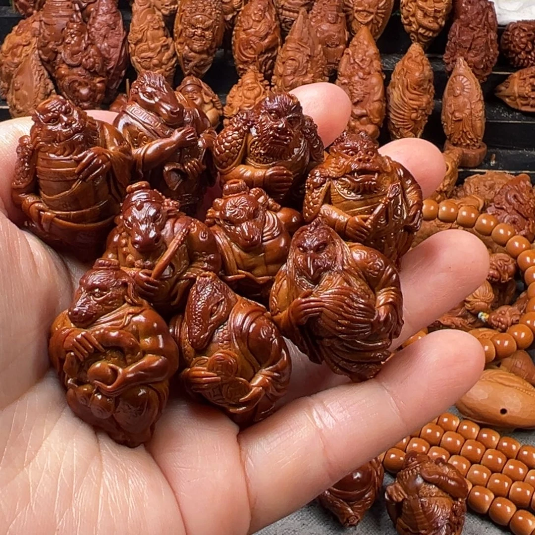 盐***柿橄榄核手串/手链核雕