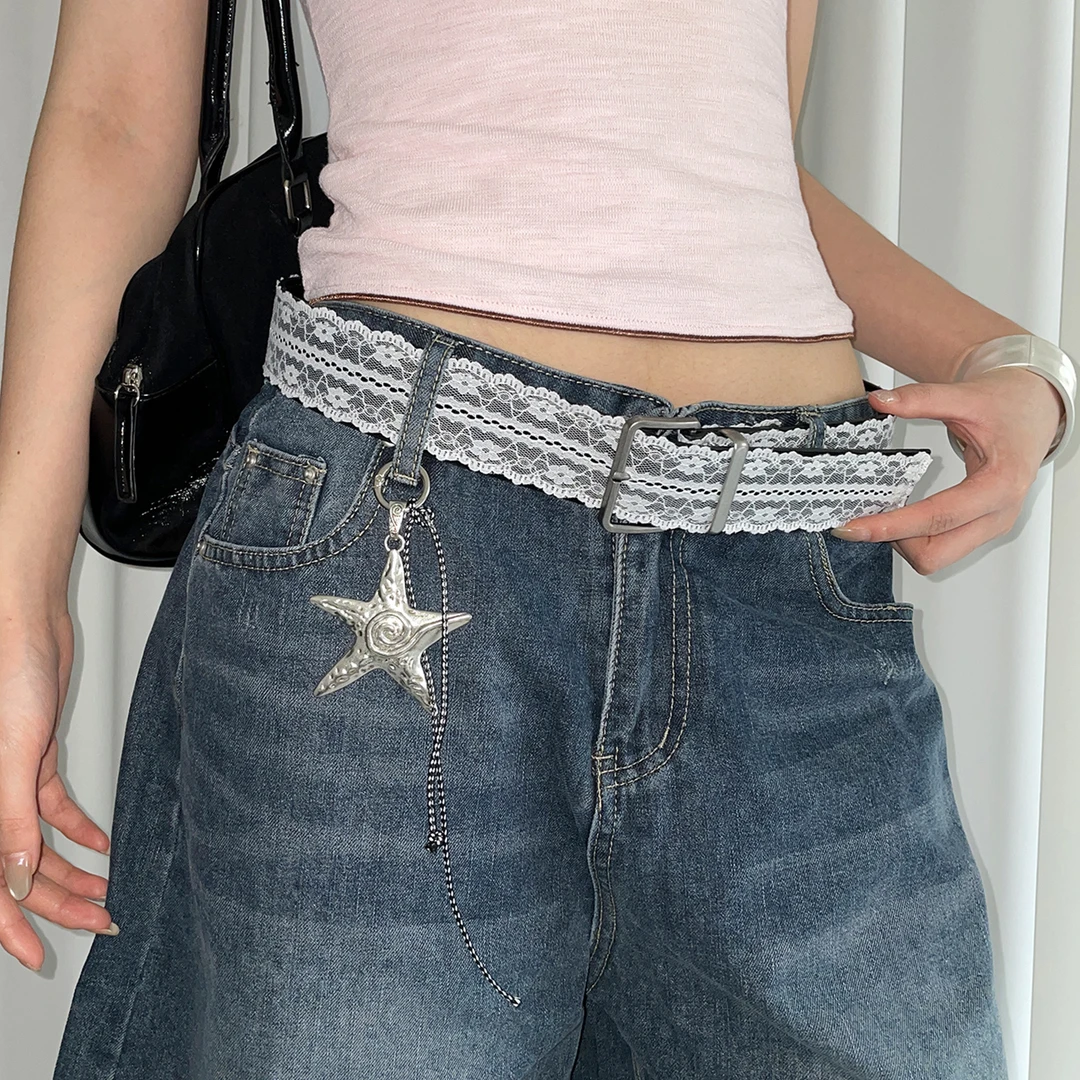 韩系设计感蕾丝腰带新款时尚小众高级感裙子牛仔裤配饰个性皮带