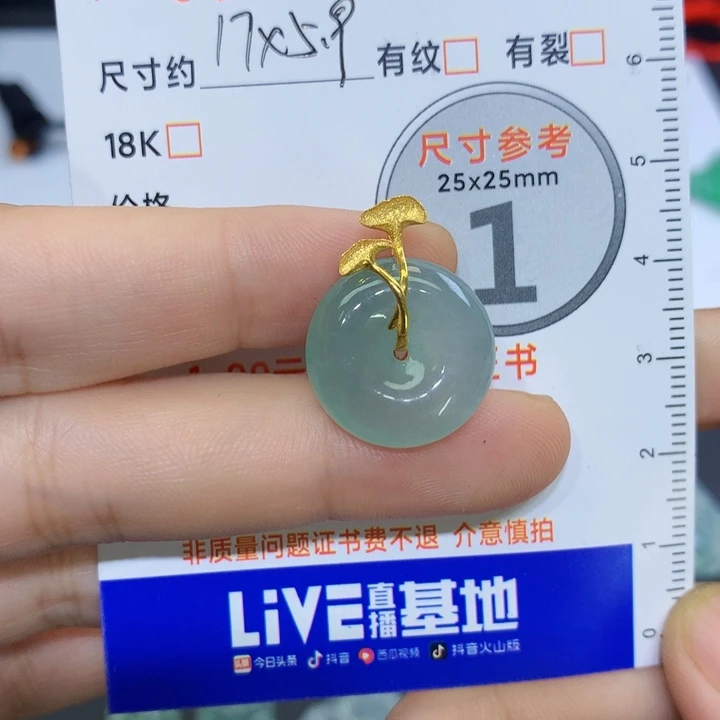 琴***欢翡翠未镶嵌颈饰吊坠