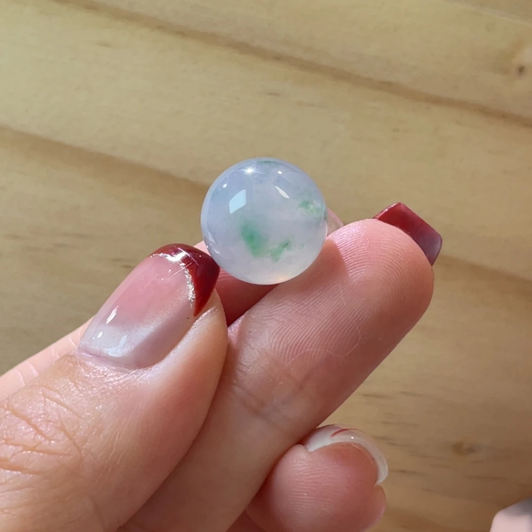 翡翠散珠天然缅a金丝绿单珠