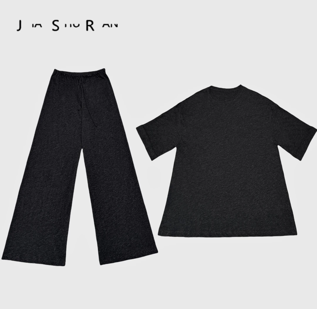JSR studio 【慵懒假日】圆领宽松上衣 垂感软糯松紧腰裤
