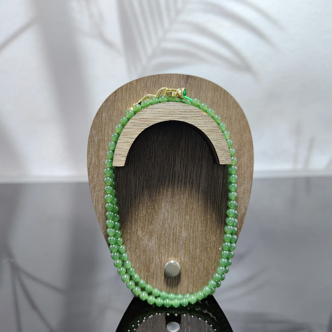 N和田玉碧玉圆珠项链1305