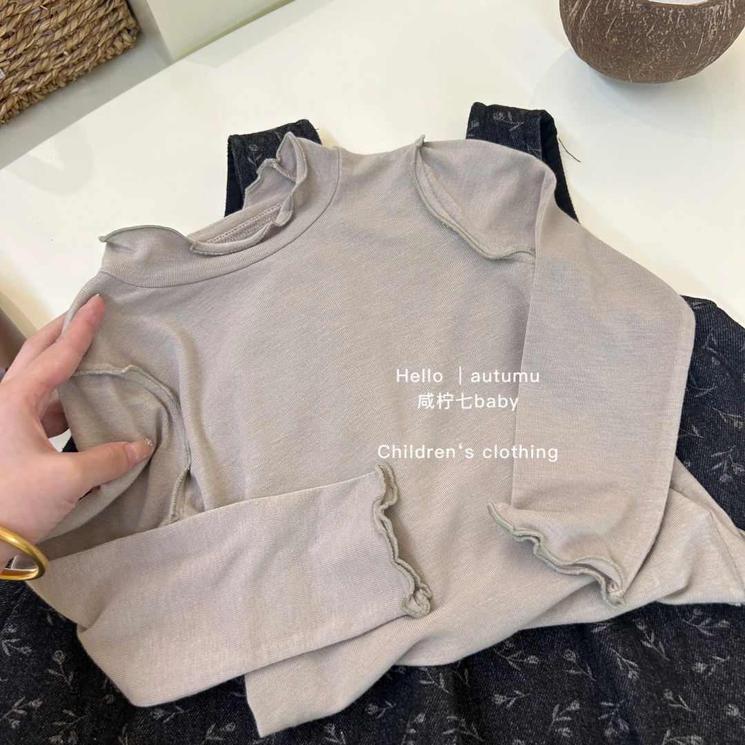 【现】女童秋季套装2024新款儿童时髦洋气碎花背心裙两件套潮