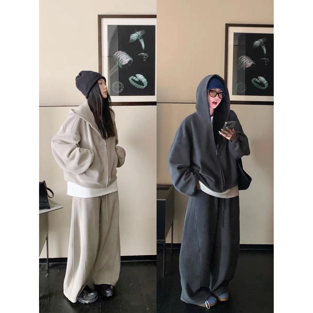 X jiu运动休闲上衣+阔腿裤5292