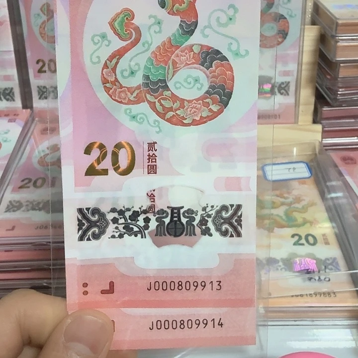 塑料小蛇钞号码000809913/14