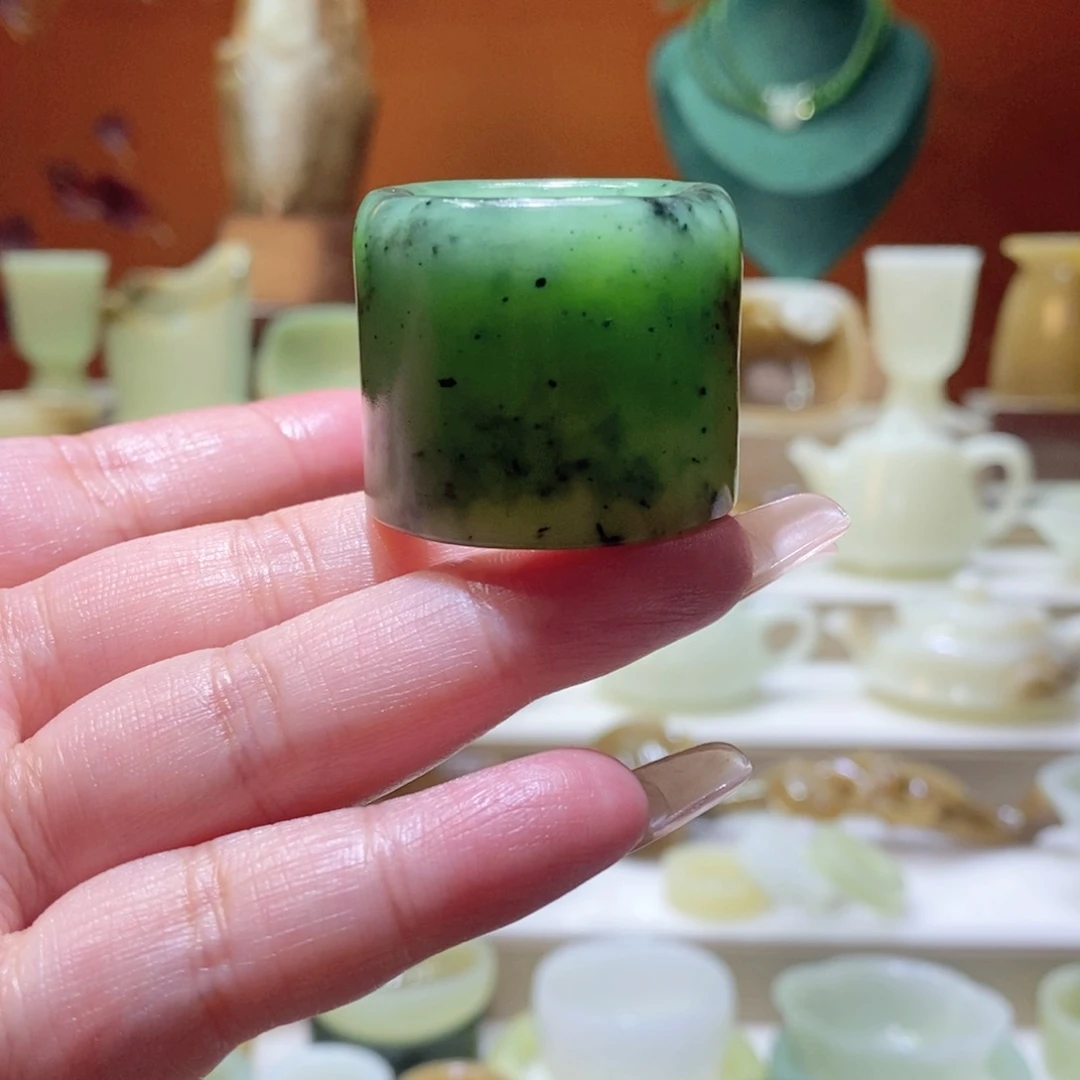 未镶嵌和田玉把件碧玉扳指23mm