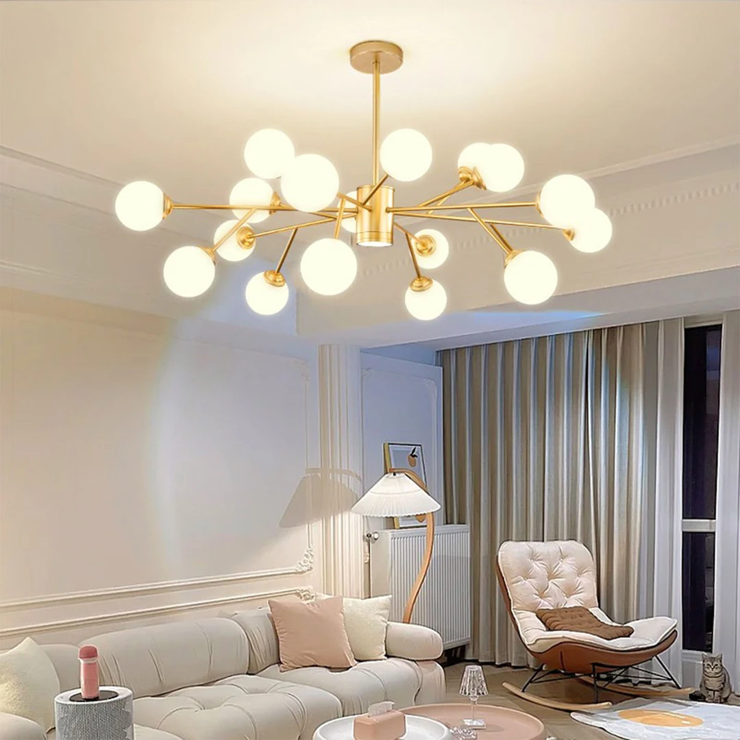 轻奢客厅吊灯2025年新款现代简约餐厅灯大气大厅灯具魔豆卧室主灯