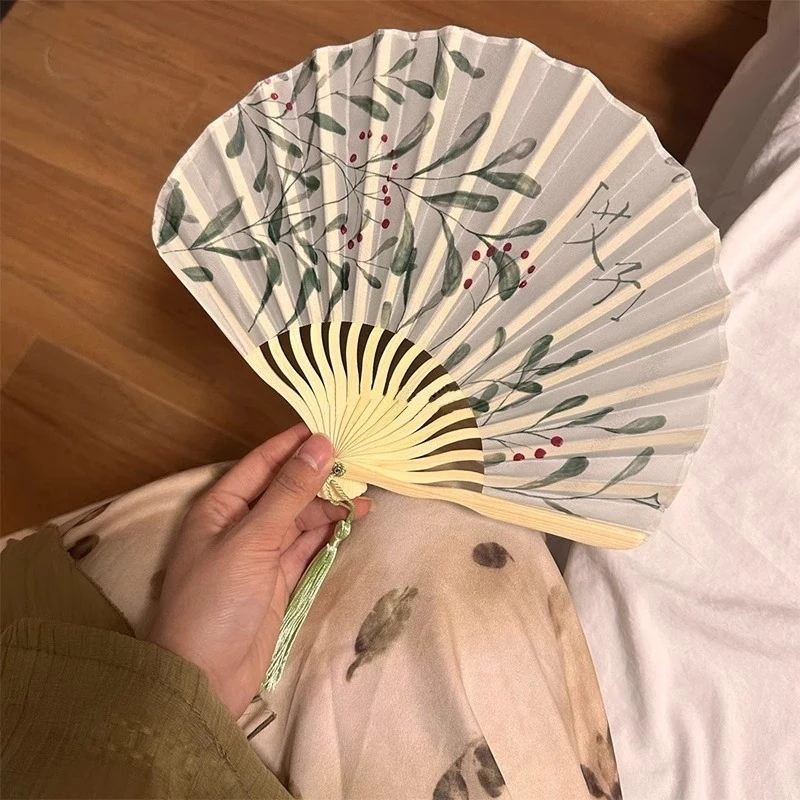 【贝壳扇】古风折扇夏天随身便携水墨画中国风旗袍拍照新中式精致扇