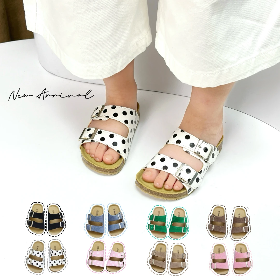 ZML  亲子款！夏季男女童两扣木糠拖鞋亮色一字拖沙滩鞋勃肯鞋凉鞋