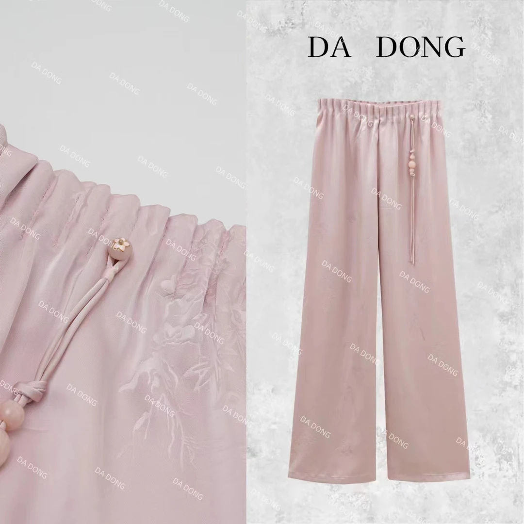 喜上眉梢--2025新中式休闲流苏阔腿裤百搭夏季显瘦复古日常宽松