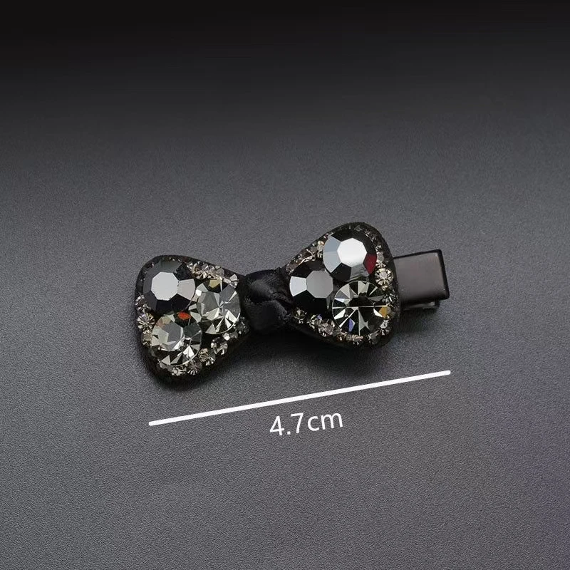 合金仿水晶发饰 韩国一字夹迷你蝴蝶结刘海夹水钻边夹成人鸭嘴夹