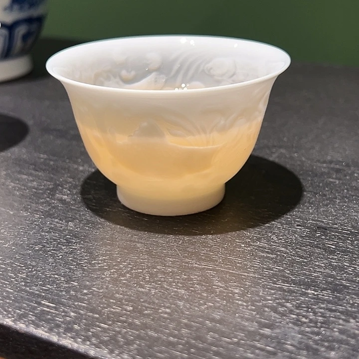 R**u超薄胎内模印鱼藻杯