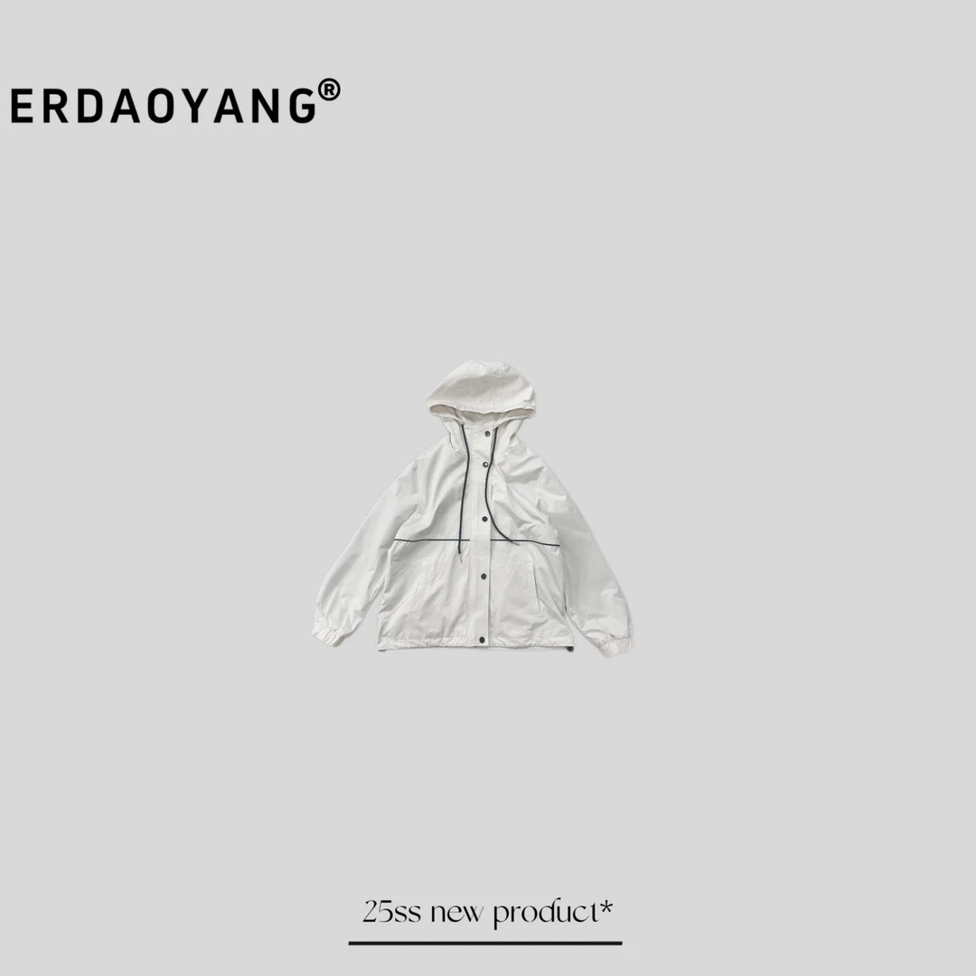 ERDAOYANG "凯旋归来" 早春撞色线条连帽冲锋衣外套WT6087