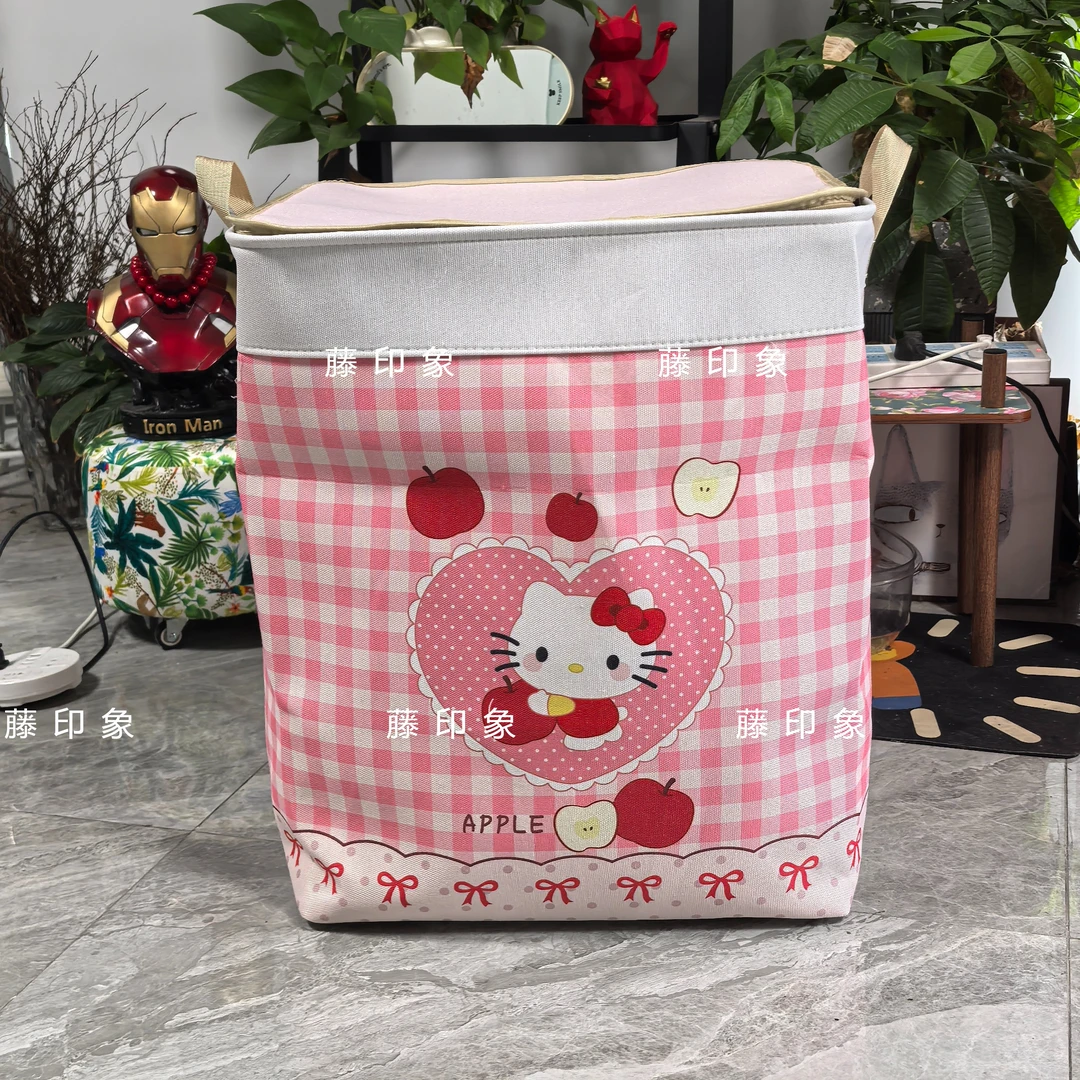 120升桃心kt猫大容量收纳筐带钢圈双拉链带盖家用学生收纳宿舍箱