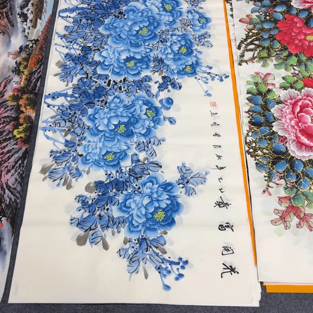 国画180×70手绘作品画画画