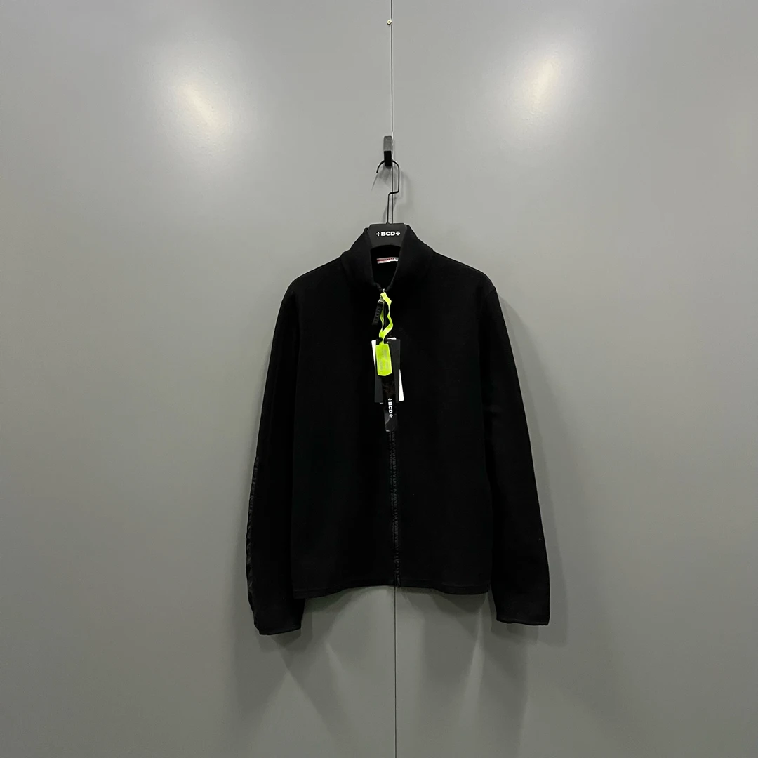 95新 Prada/普拉达 c808 黑色立领拉链外套 XL码 607106