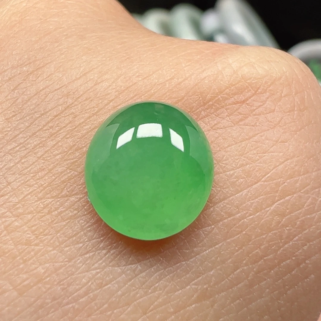 翡翠未镶嵌耳饰蛋面