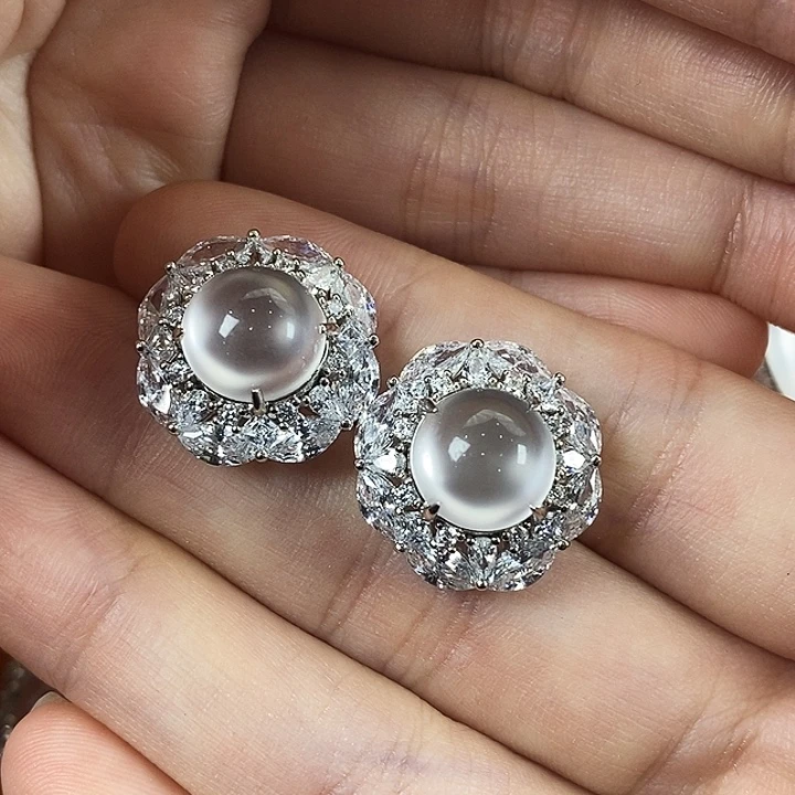 石英质玉银S925镀金镶嵌颈饰