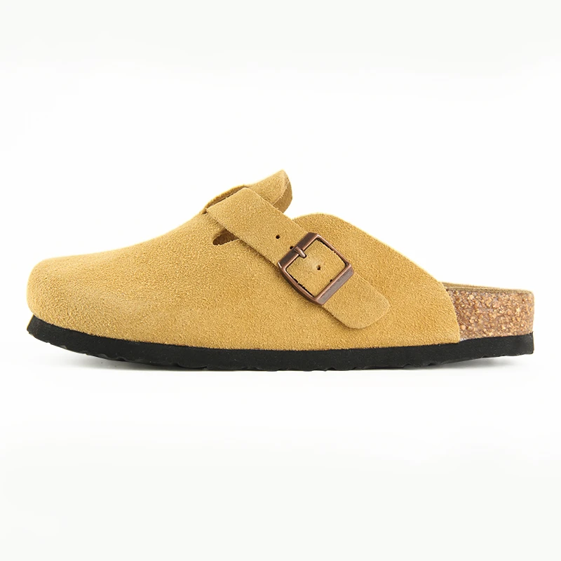 2025勃肯软木鞋原切牛皮一脚蹬懒人拖鞋