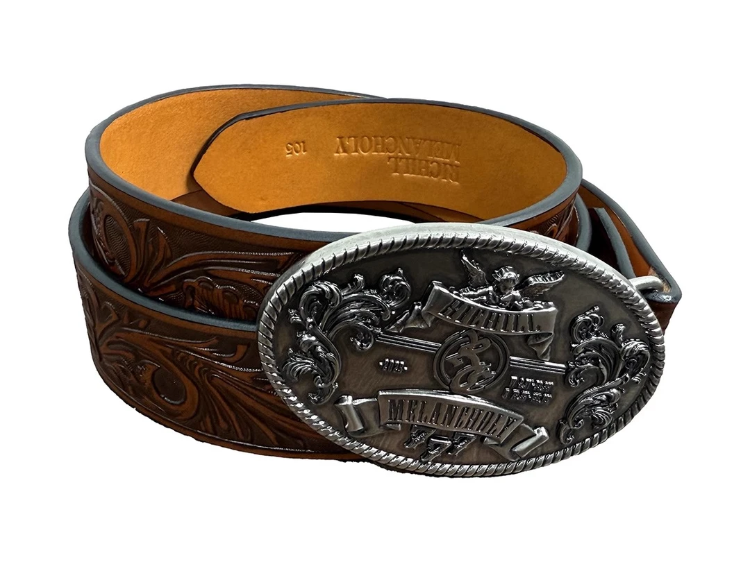 RICHILL MELANCHOLY 25SS胶囊 意大利牛皮 西部雕花金属皮带腰带