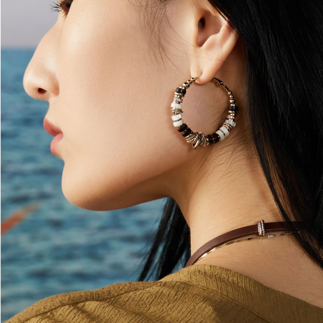 RiotLILY/艾特里里 铜合金贝壳耳饰 希腊古迹波西米亚风精致耳环