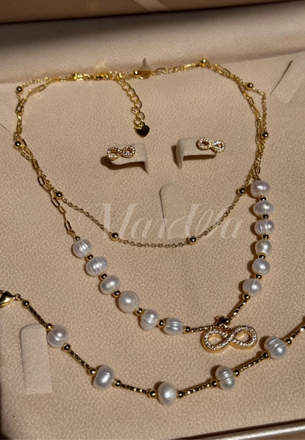 铜合金项链 铜合金女法式原创设计轻奢百搭锁骨链marwayit三件套