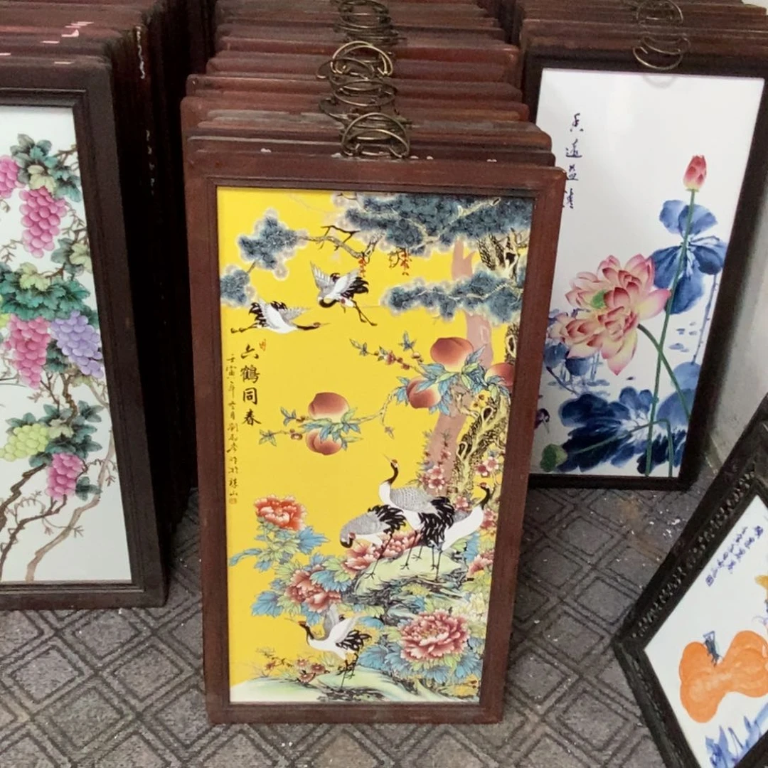 瓷片86*46*1景德镇瓷板画柴窑烧制