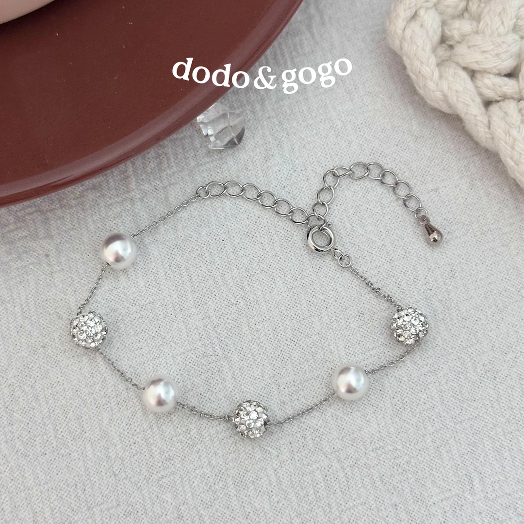 DODOGOGO 合金仿珍珠手链 拼接手链气质轻奢时尚百搭简约精致手串