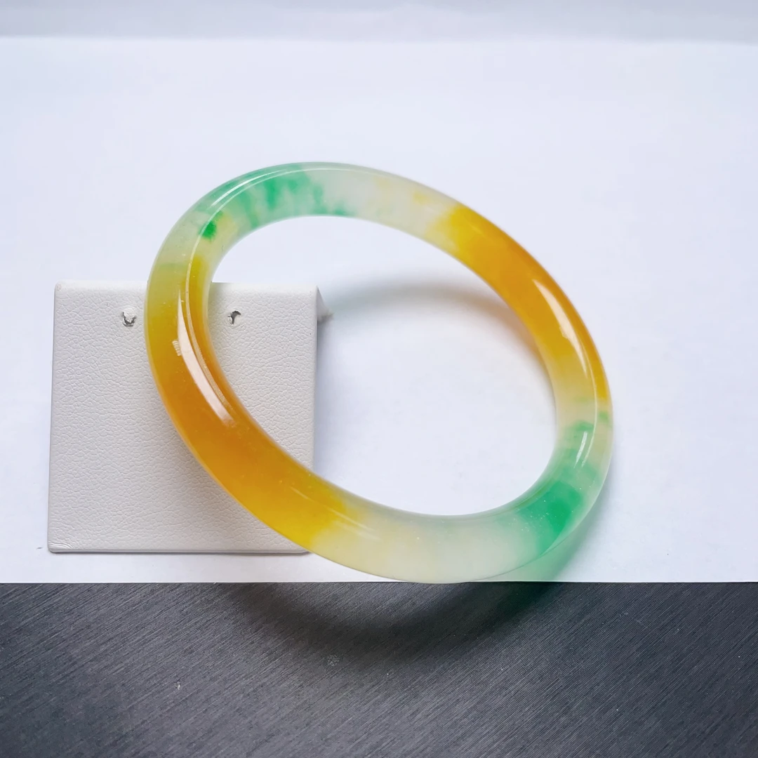 【小杨严选】黄绿细圆条手镯精美时尚百搭