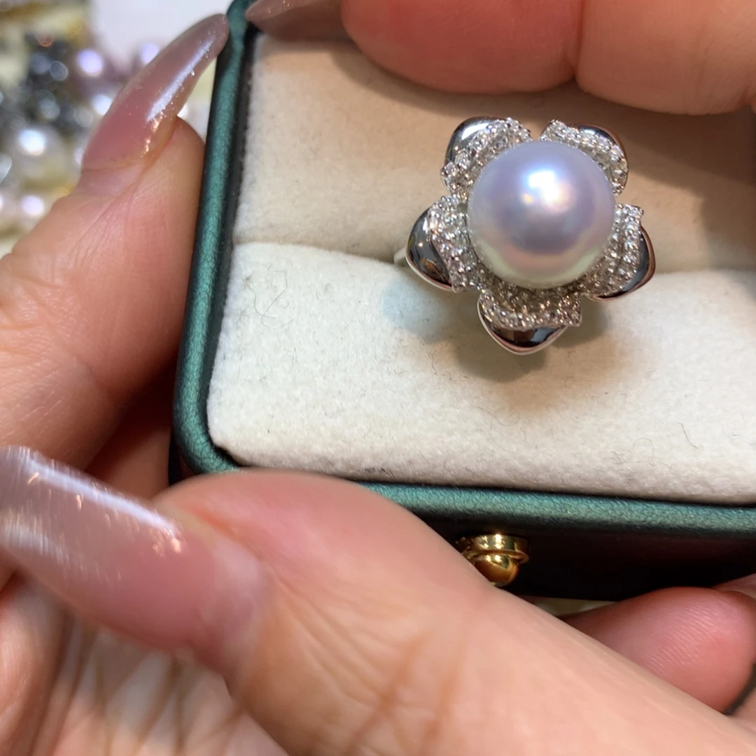 海水珍珠戒指银S925镶嵌