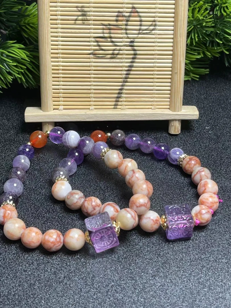 C3408【福嘟嘟珠宝】紫龙晶紫水晶手串-送礼佳品