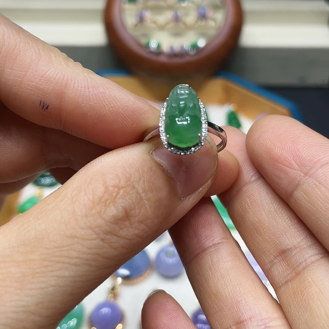 【闪购商品】翡翠18K金镶嵌吊坠(不含链)