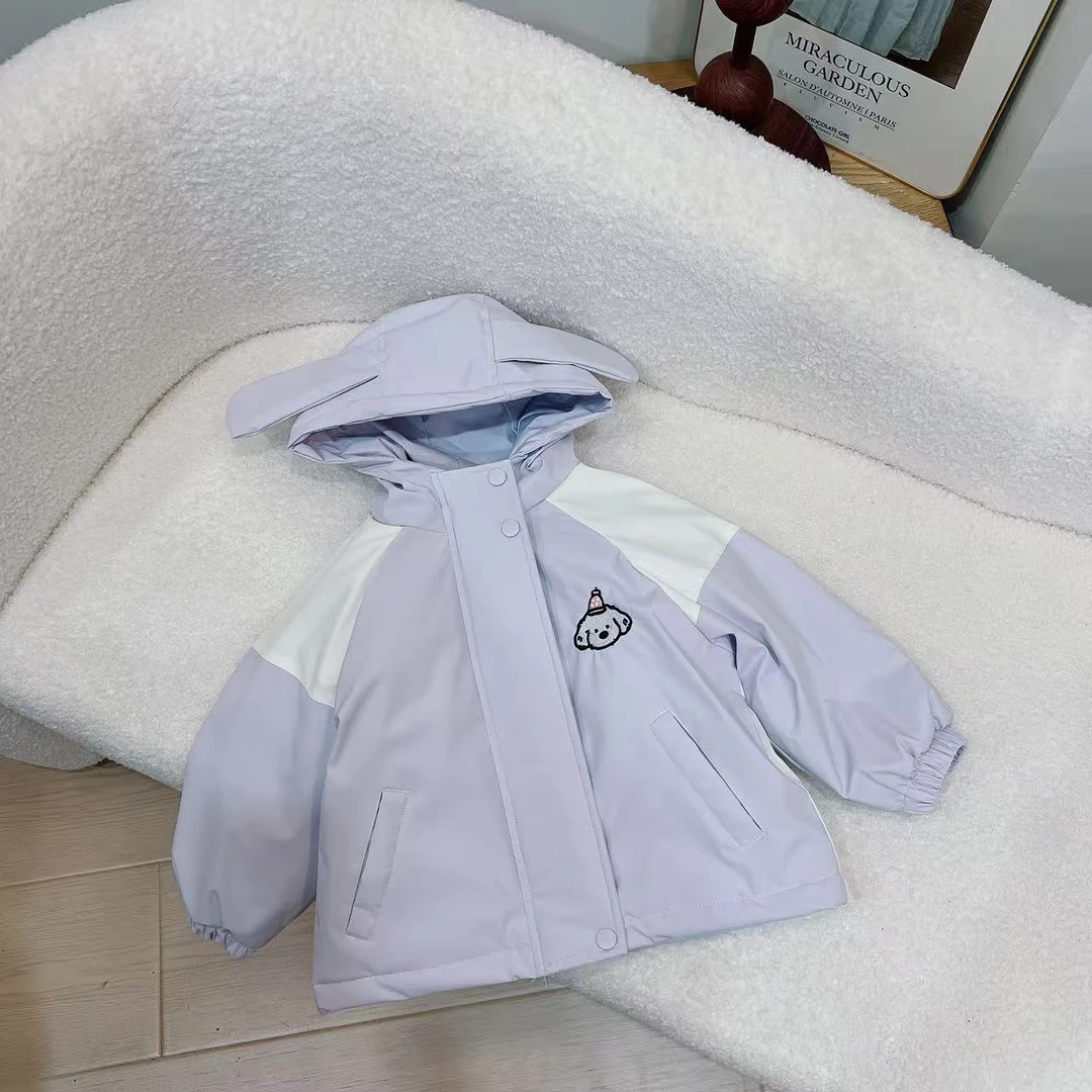 【自营｜夹棉款！立体卡通毛巾绣 菱格锁棉】女童秋冬二棉外套2581
