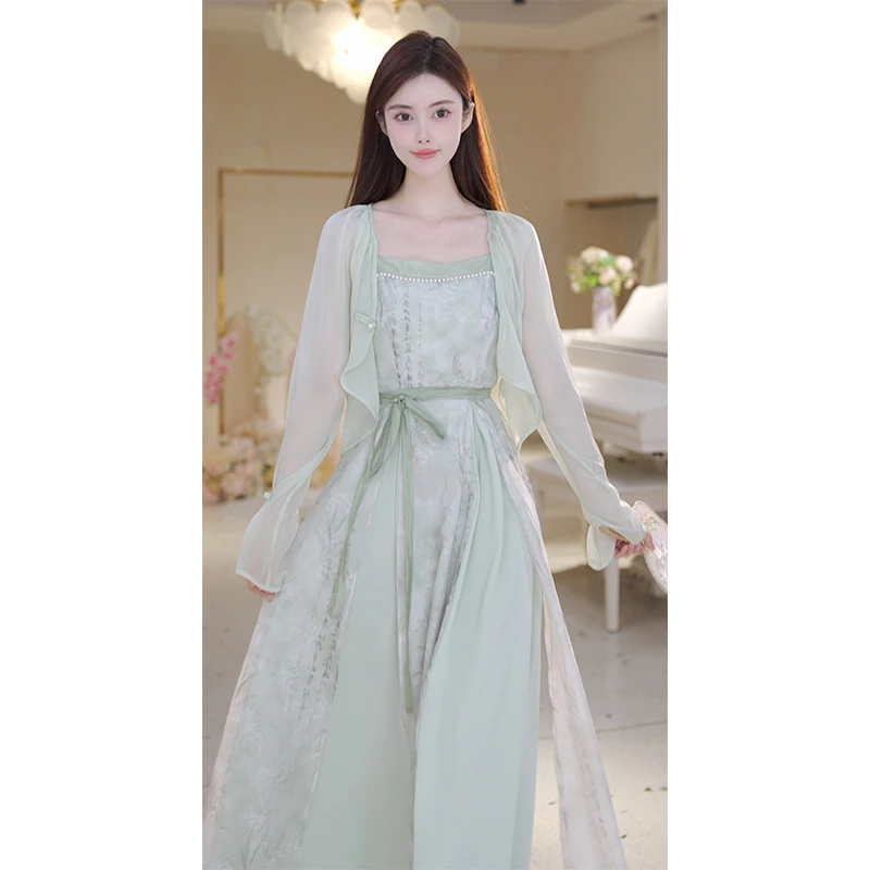 【兰亭序】撞色国风吊带连衣裙812423