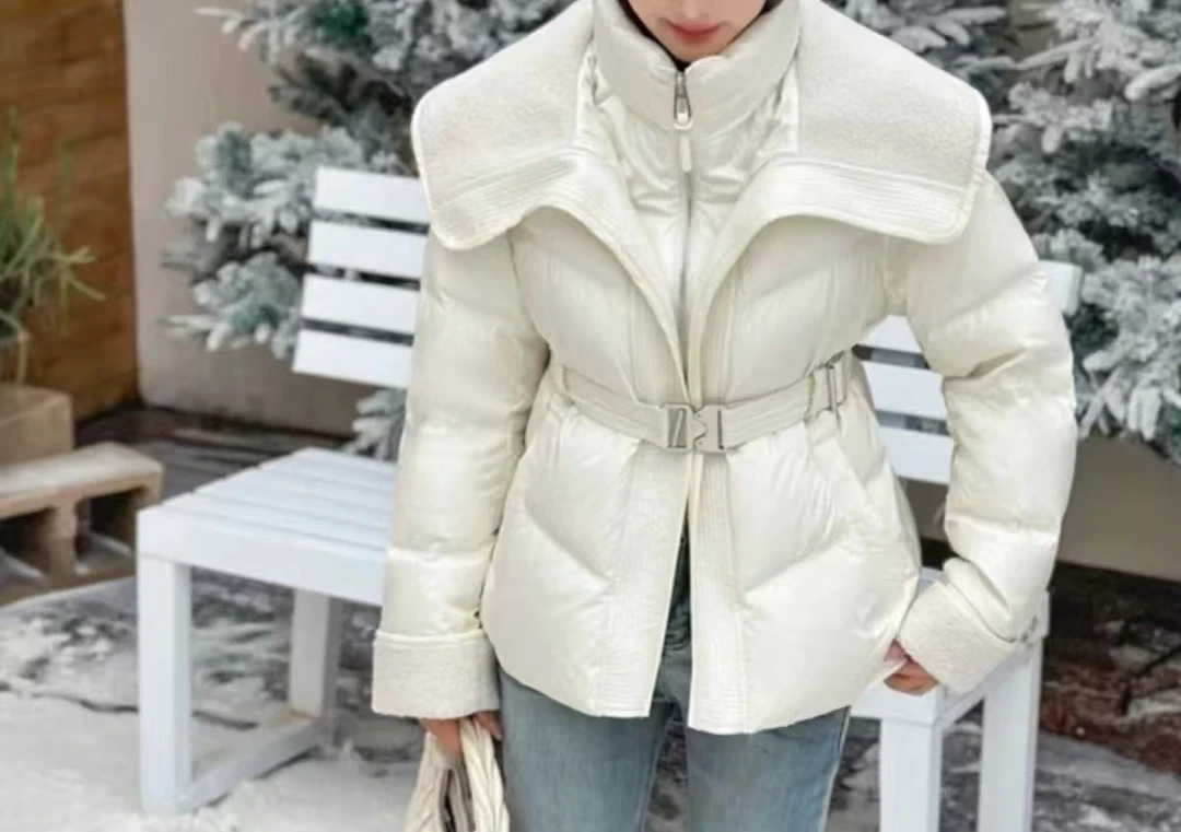 新品高领收腰保暖外套8826