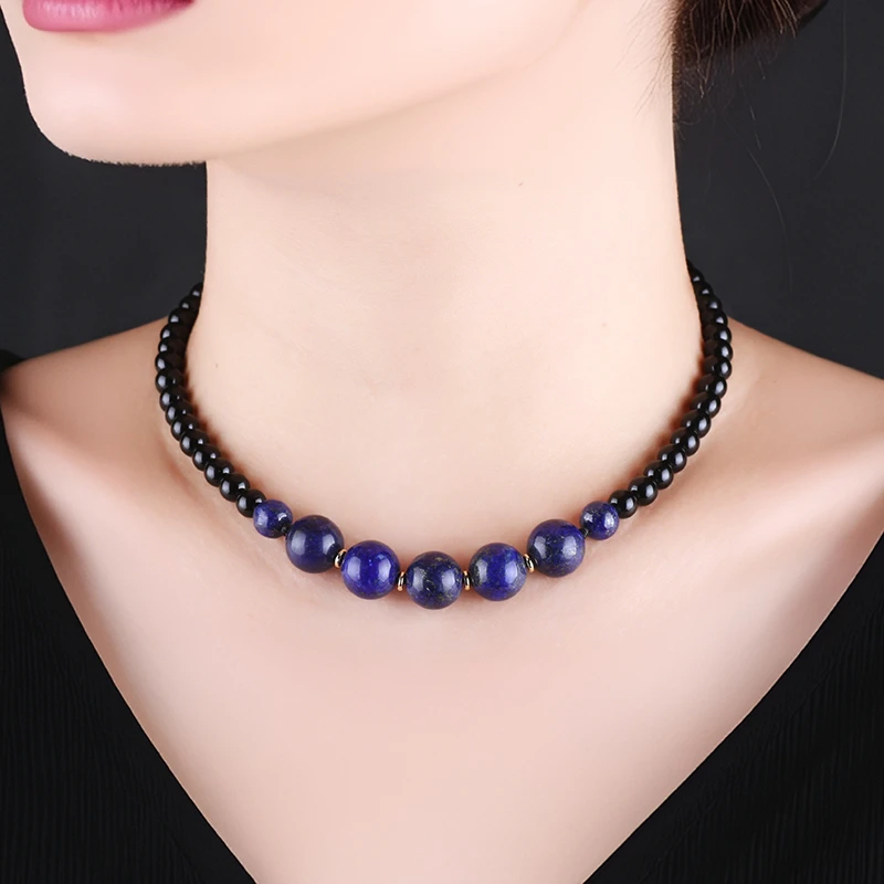 铜合金项链 气质短款时尚黑色简约民族风颈链手工编织百搭项链