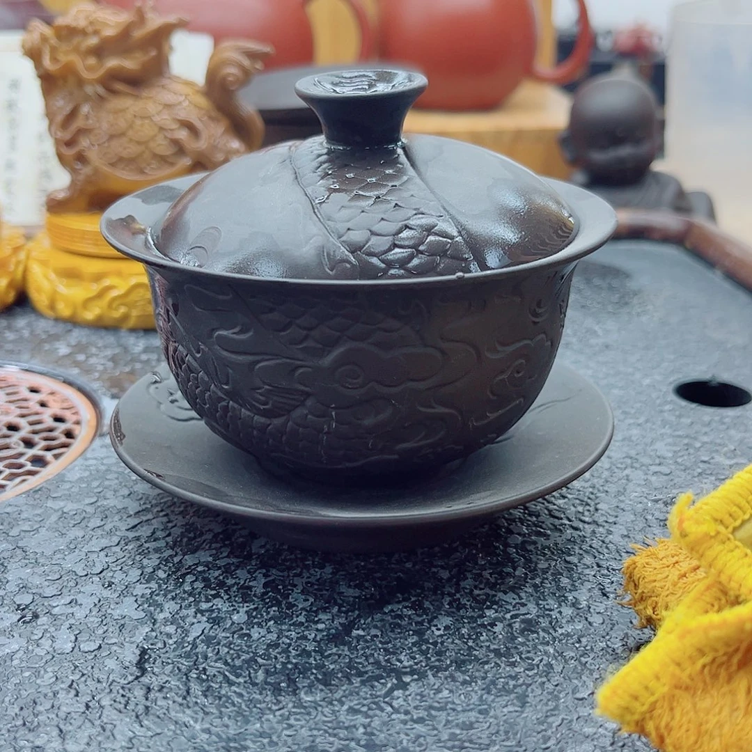 龙纹茶杯盖碗茶杯