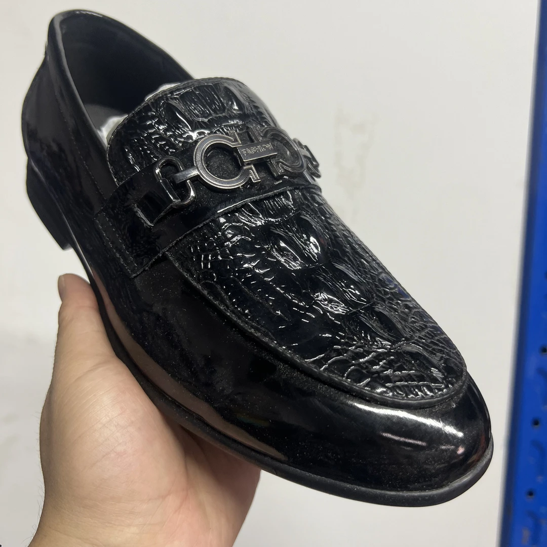 D176纯色豆豆鞋休闲乐福鞋男鞋经典男士百搭鞋子套脚胶粘鞋皮鞋