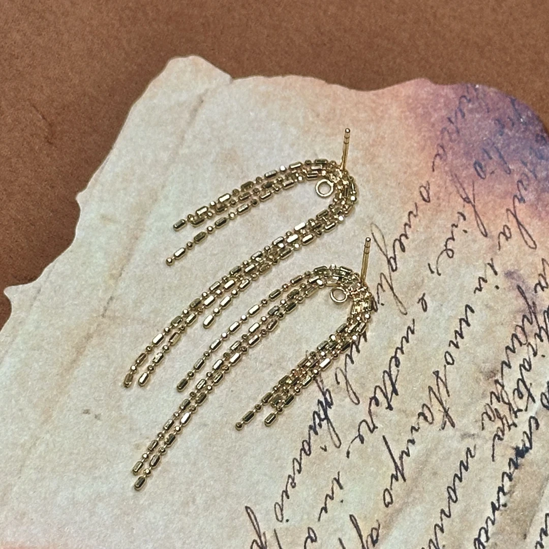 【子萱轻奢】18K金风动流苏耳环-ZX2400172